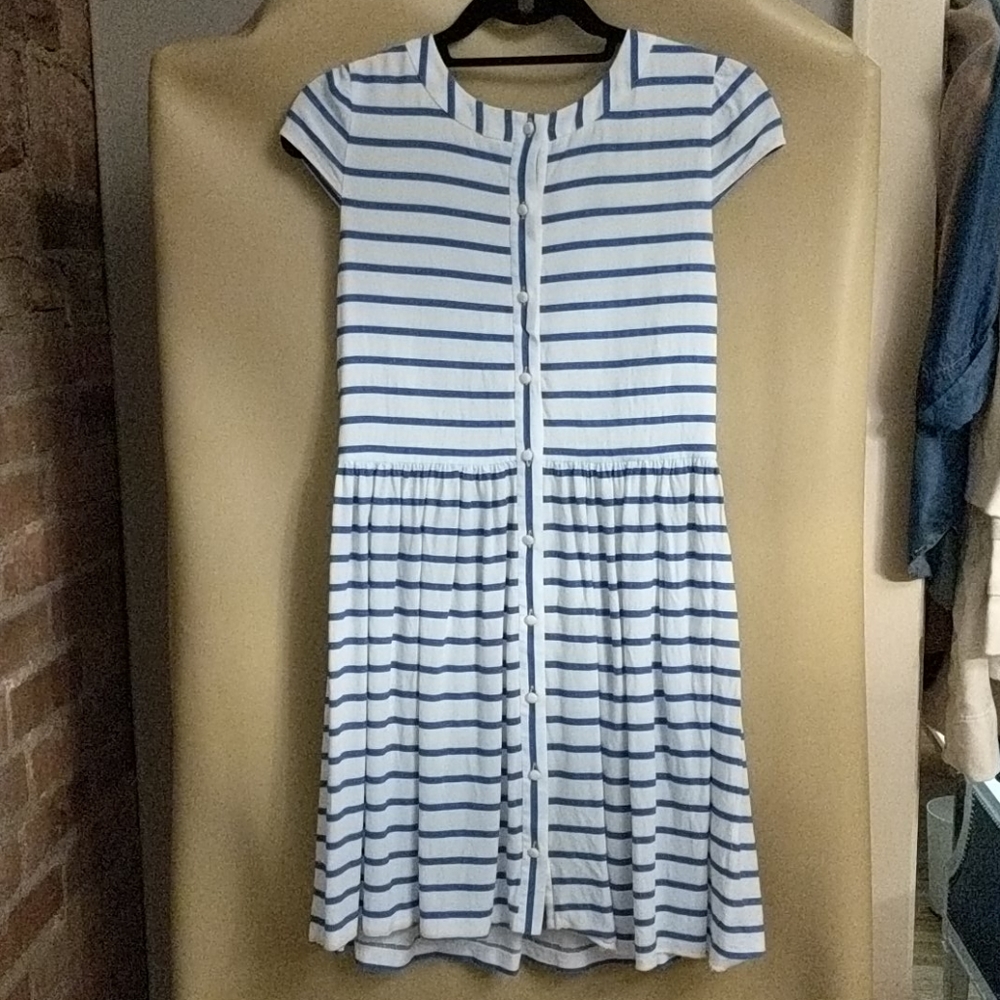 SOLD - Alice & Olivia blue and white striped dress.